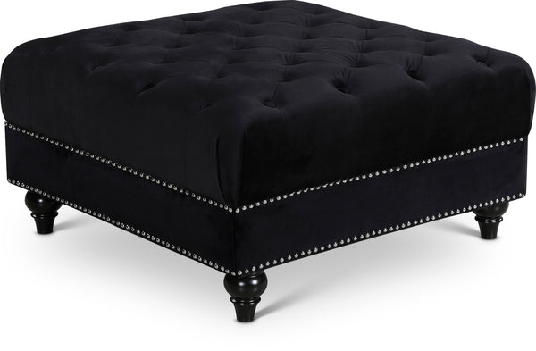 Sabrina Black Velvet Ottoman