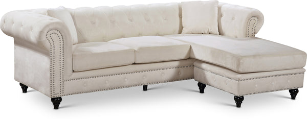 Sabrina Cream Velvet 2pc. Reversible Sectional