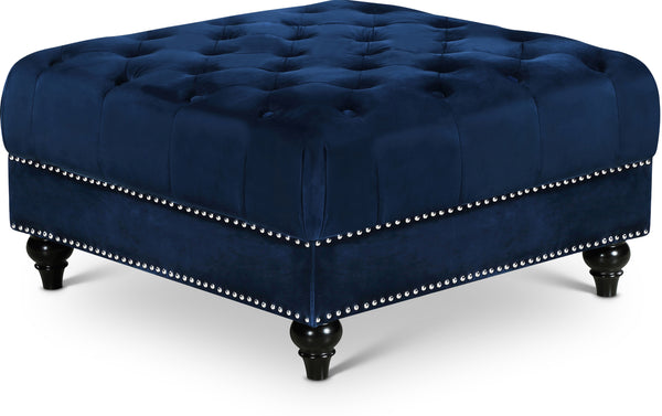 Sabrina Navy Velvet Ottoman