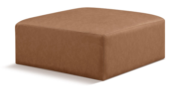 Cube Brown Vegan Leather Ottoman