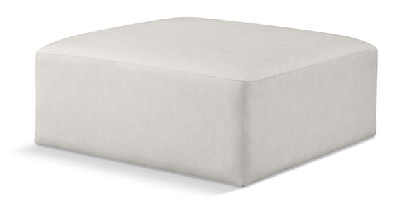 Cube Cream Vegan Leather Ottoman