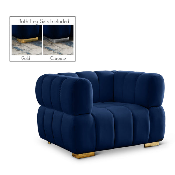 Gwen Navy Velvet Chair