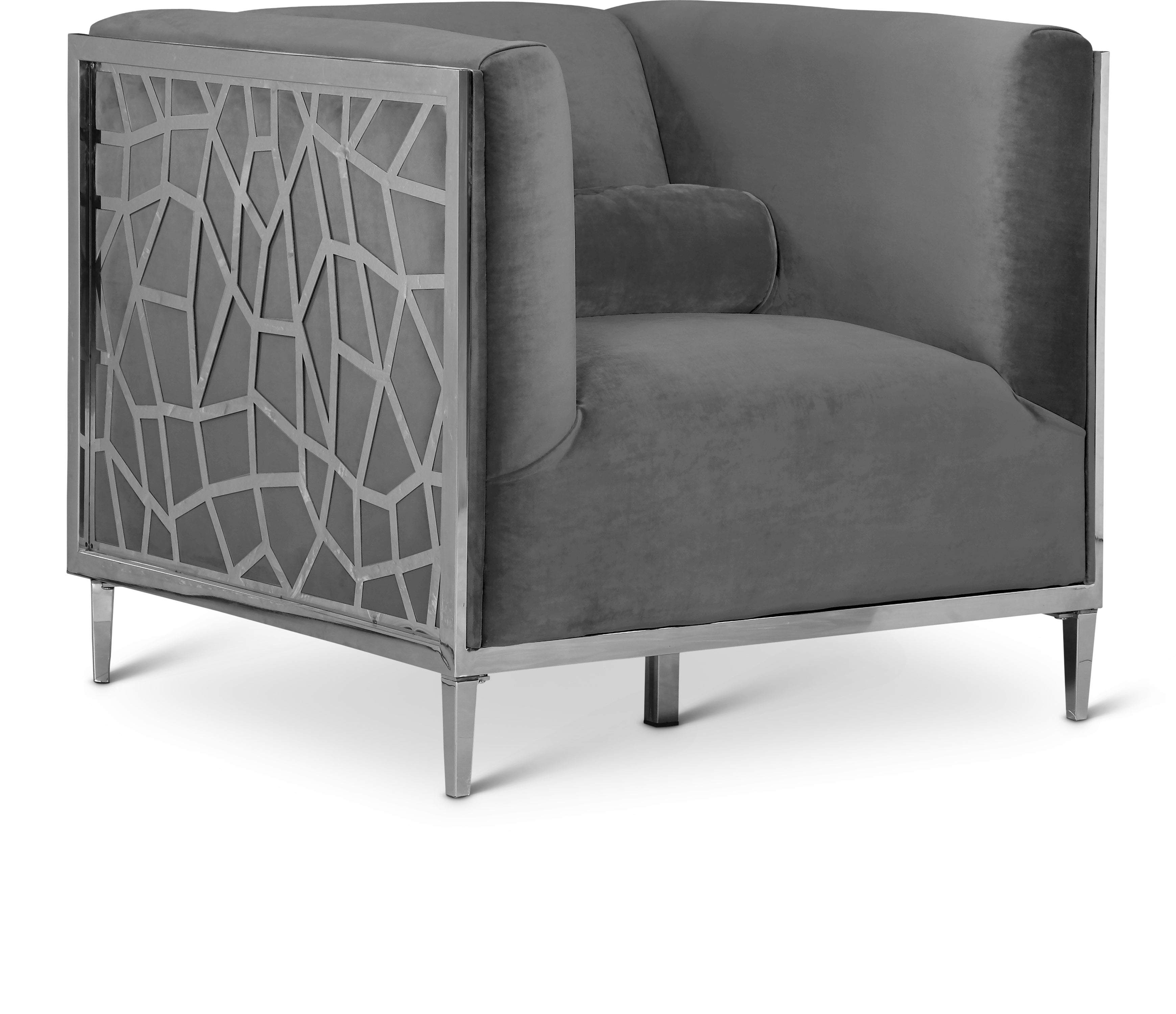 Opal Grey Velvet Chair