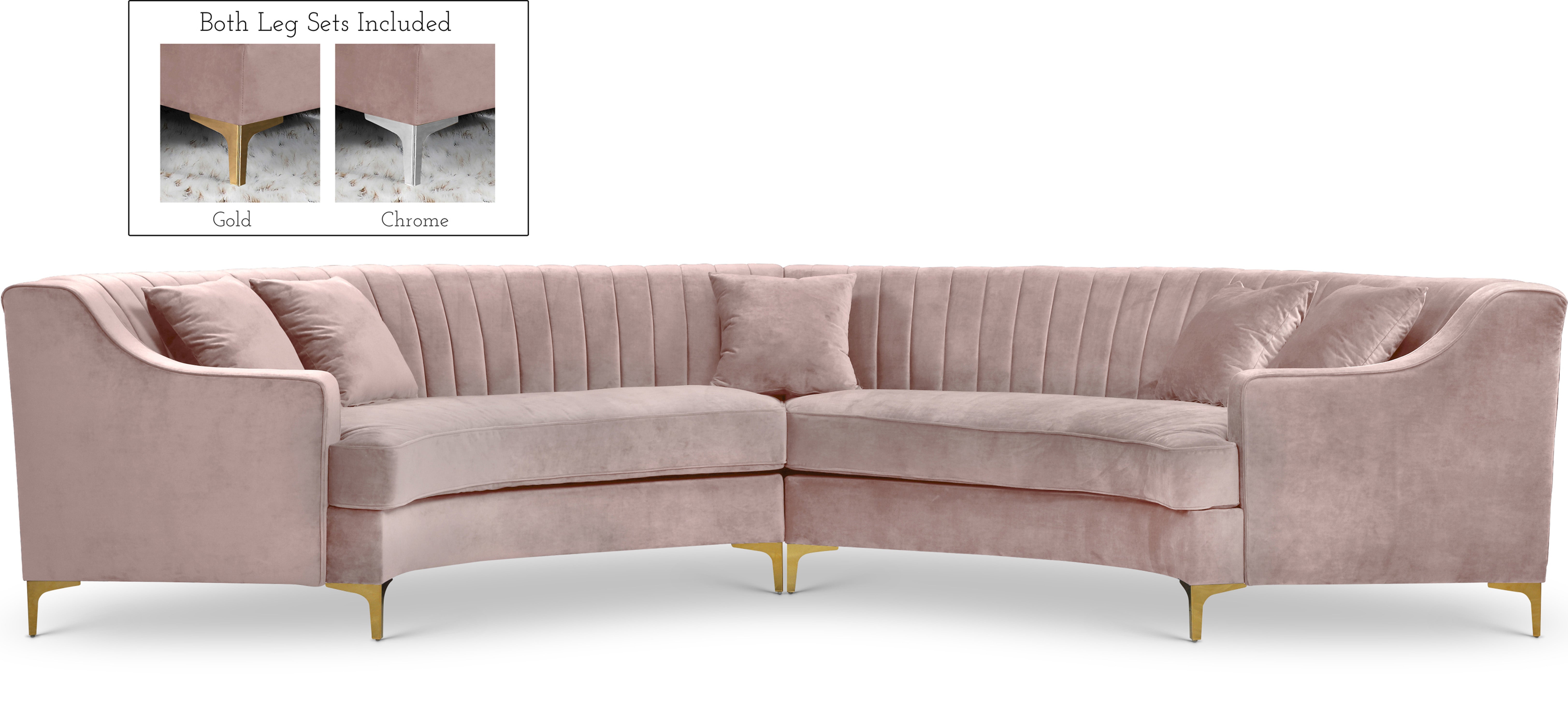 Jackson Pink Velvet 2pc. Sectional