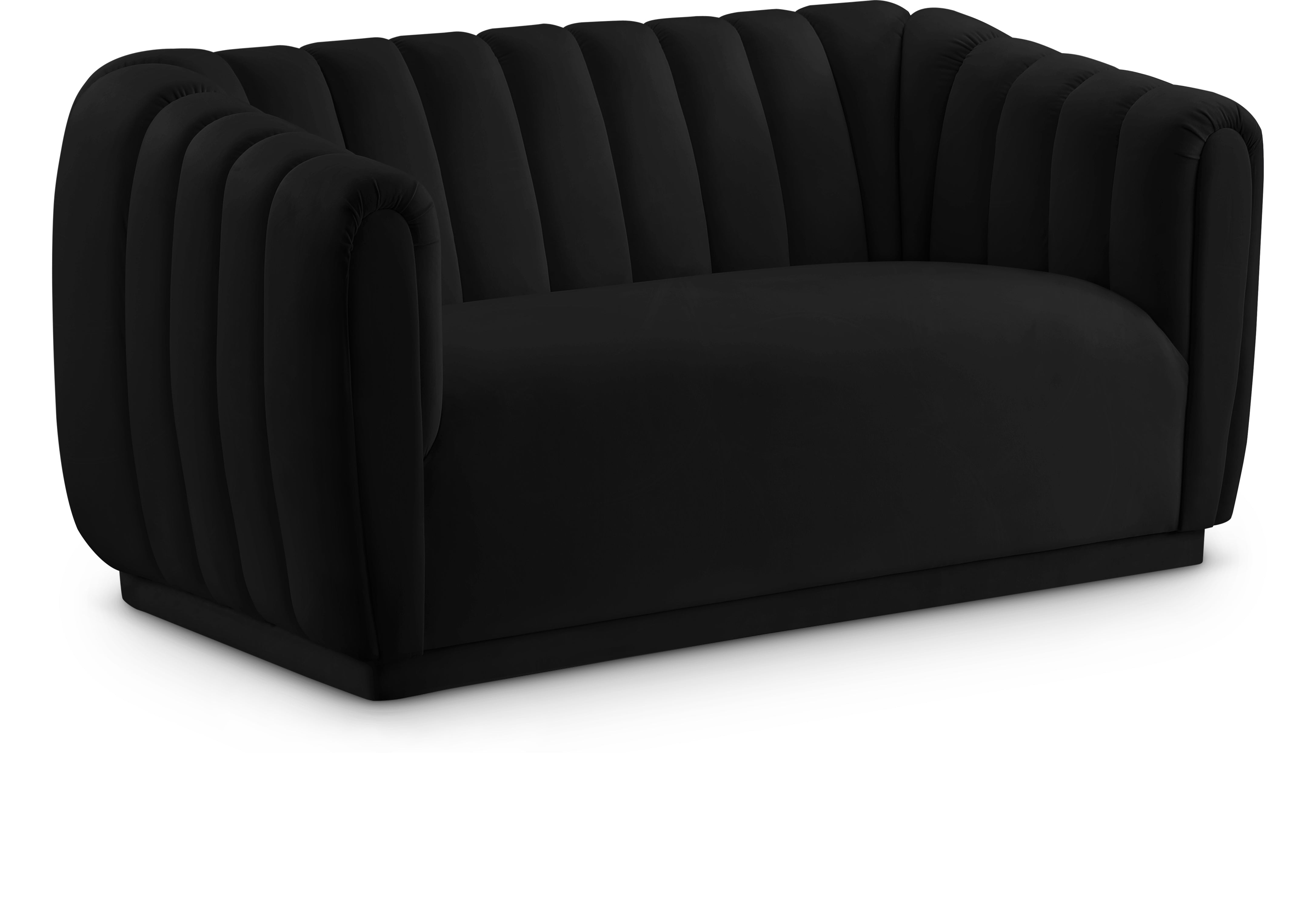 Dixie Black Velvet Loveseat