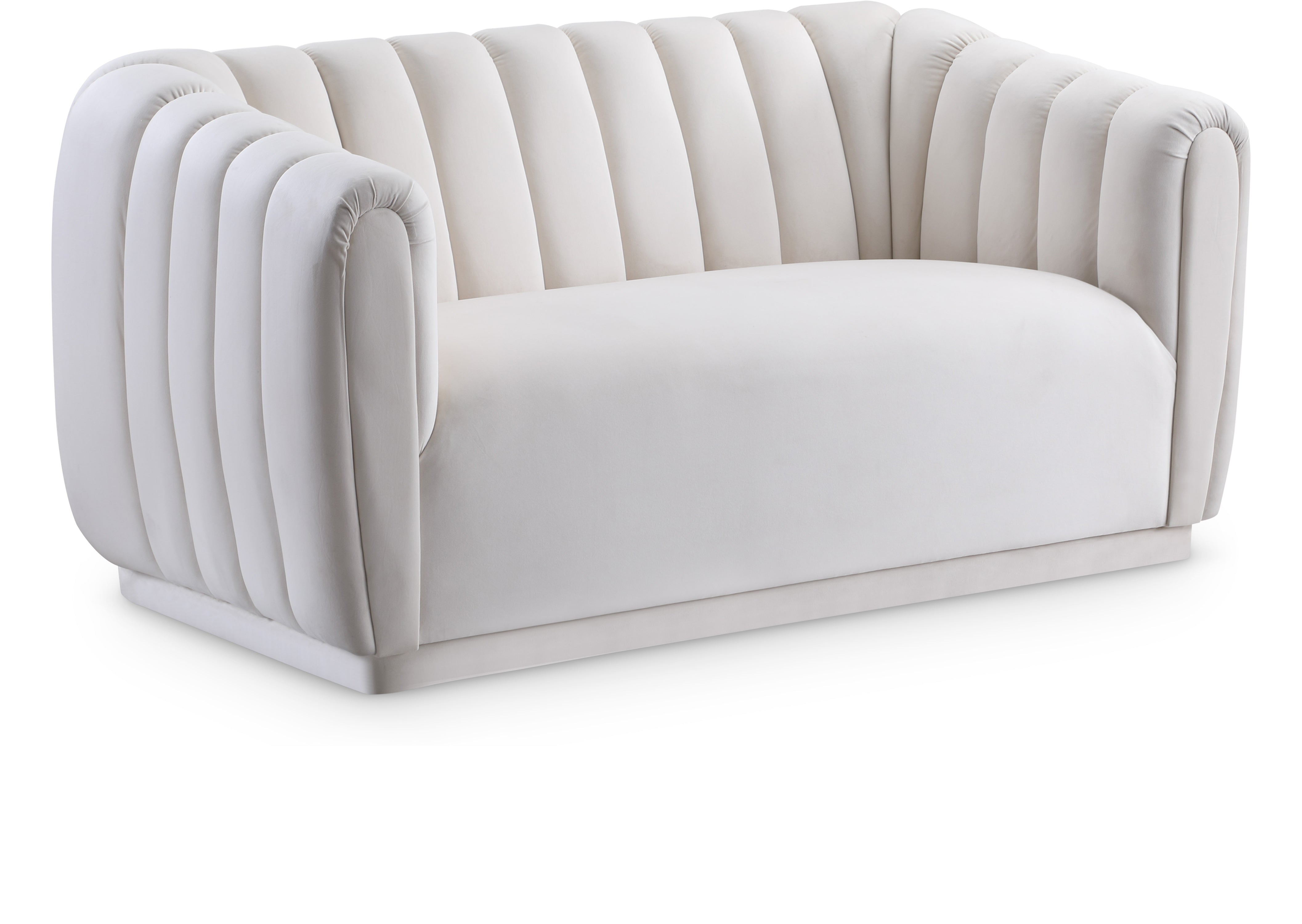 Dixie Cream Velvet Loveseat