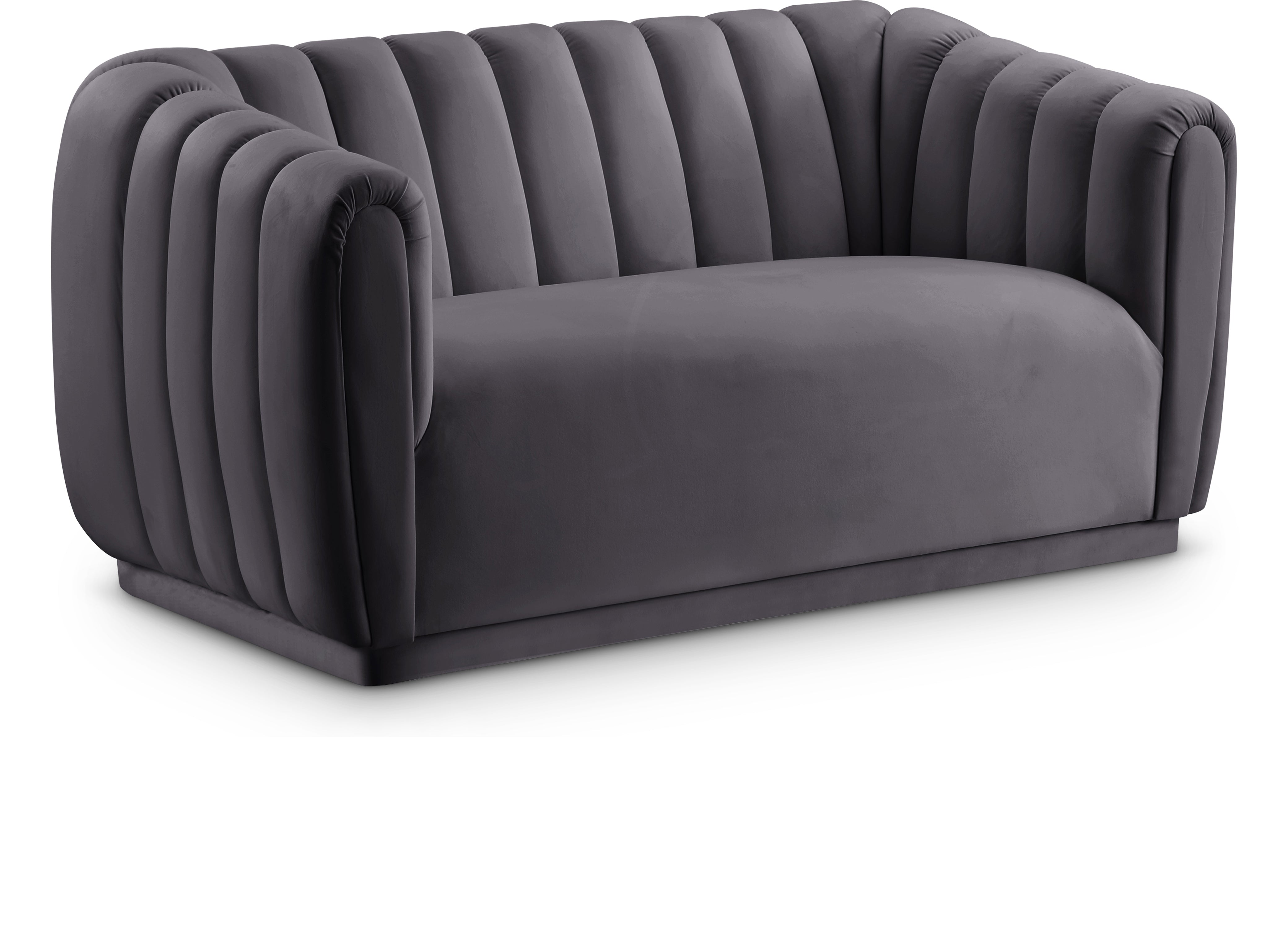 Dixie Grey Velvet Loveseat