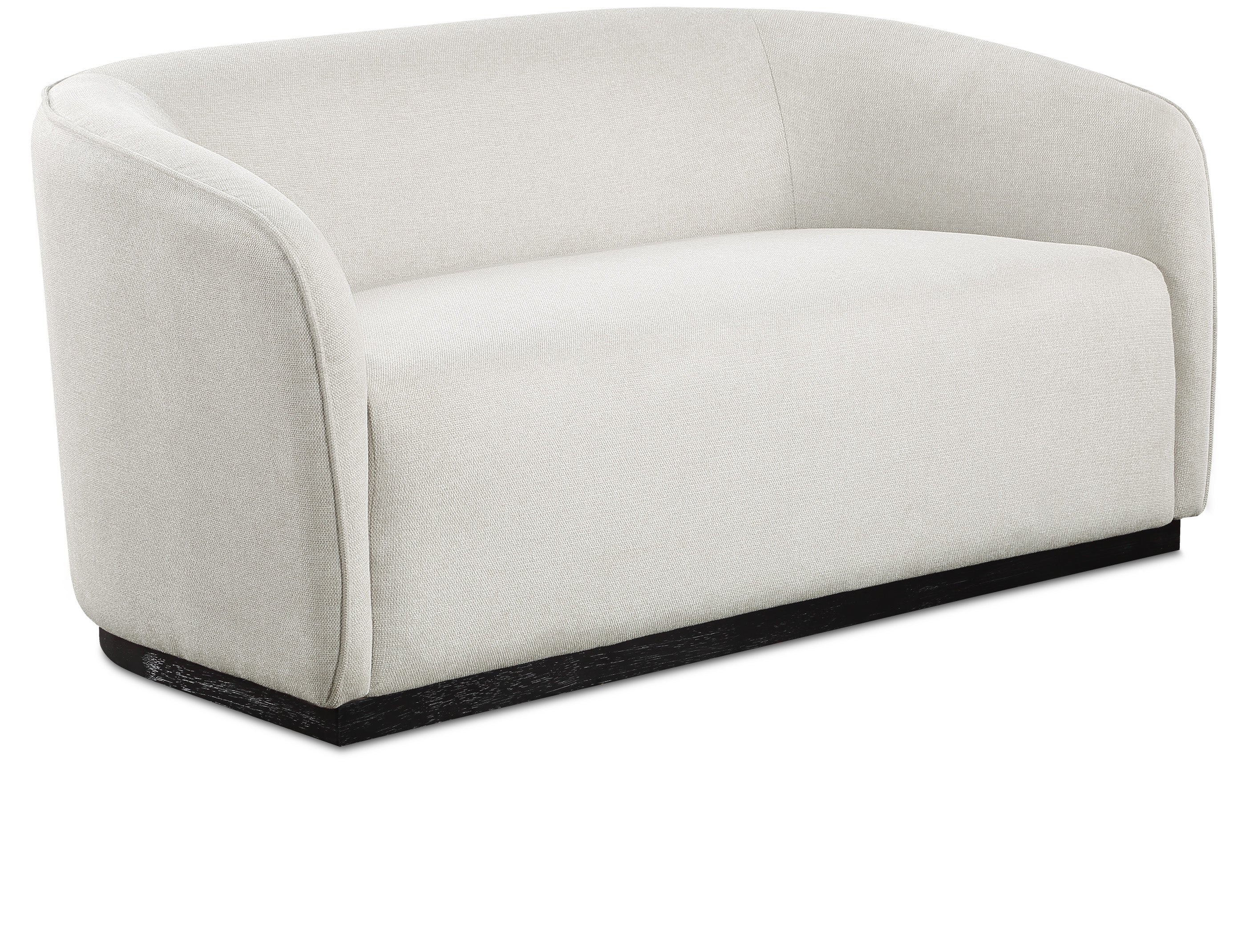 Mylah Beige Polyester Fabric Loveseat