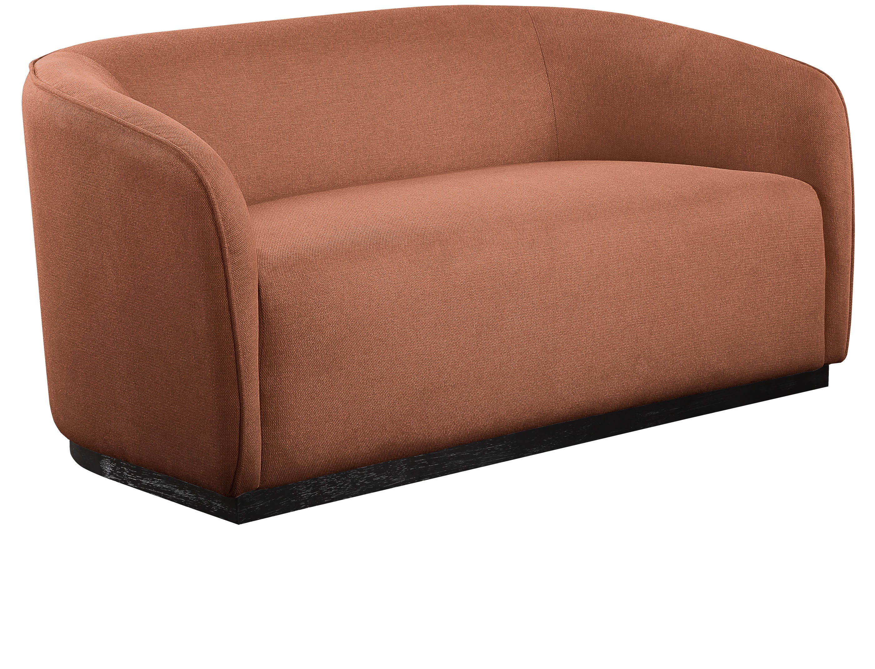 Mylah Cognac Polyester Fabric Loveseat