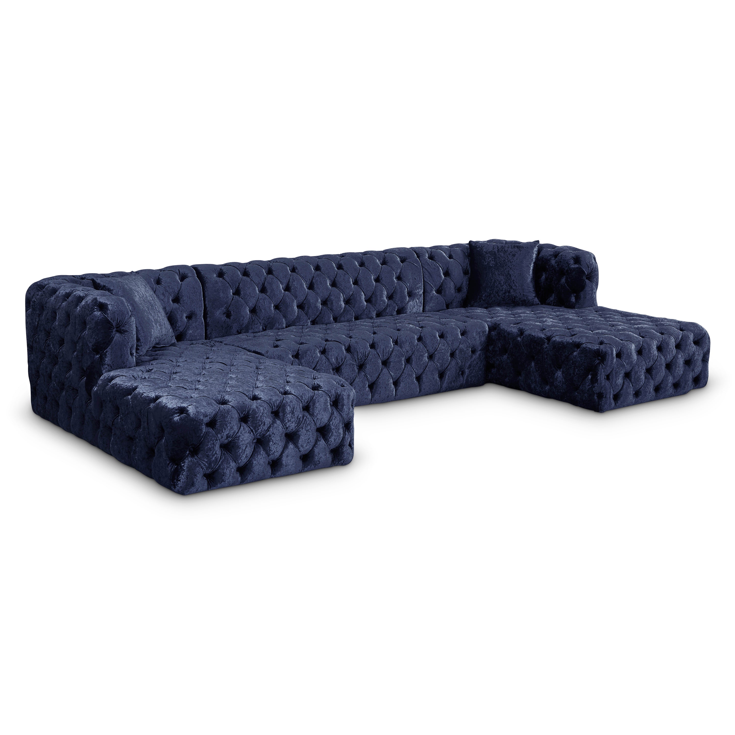 Coco Navy Velvet 3pc. Sectional (3 Boxes)