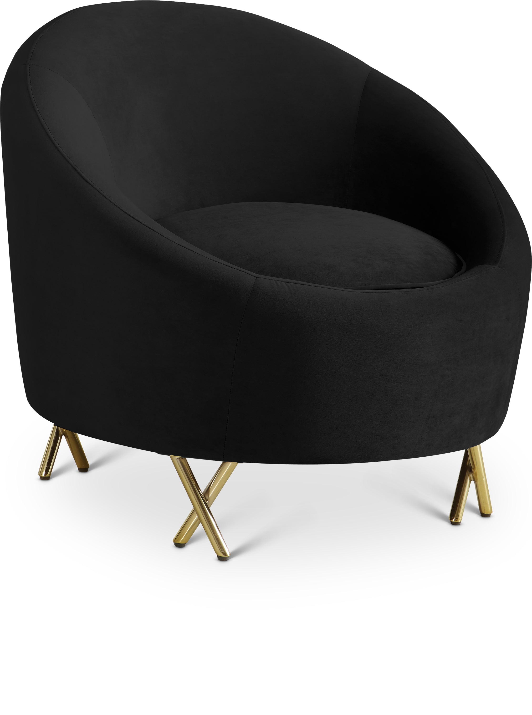 Serpentine Black Velvet Chair