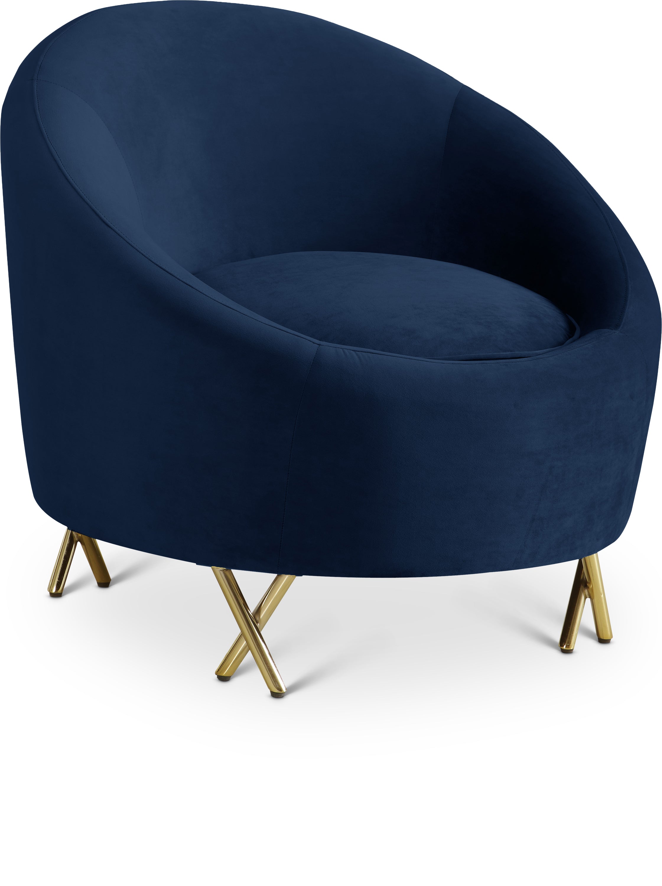 Serpentine Navy Velvet Chair