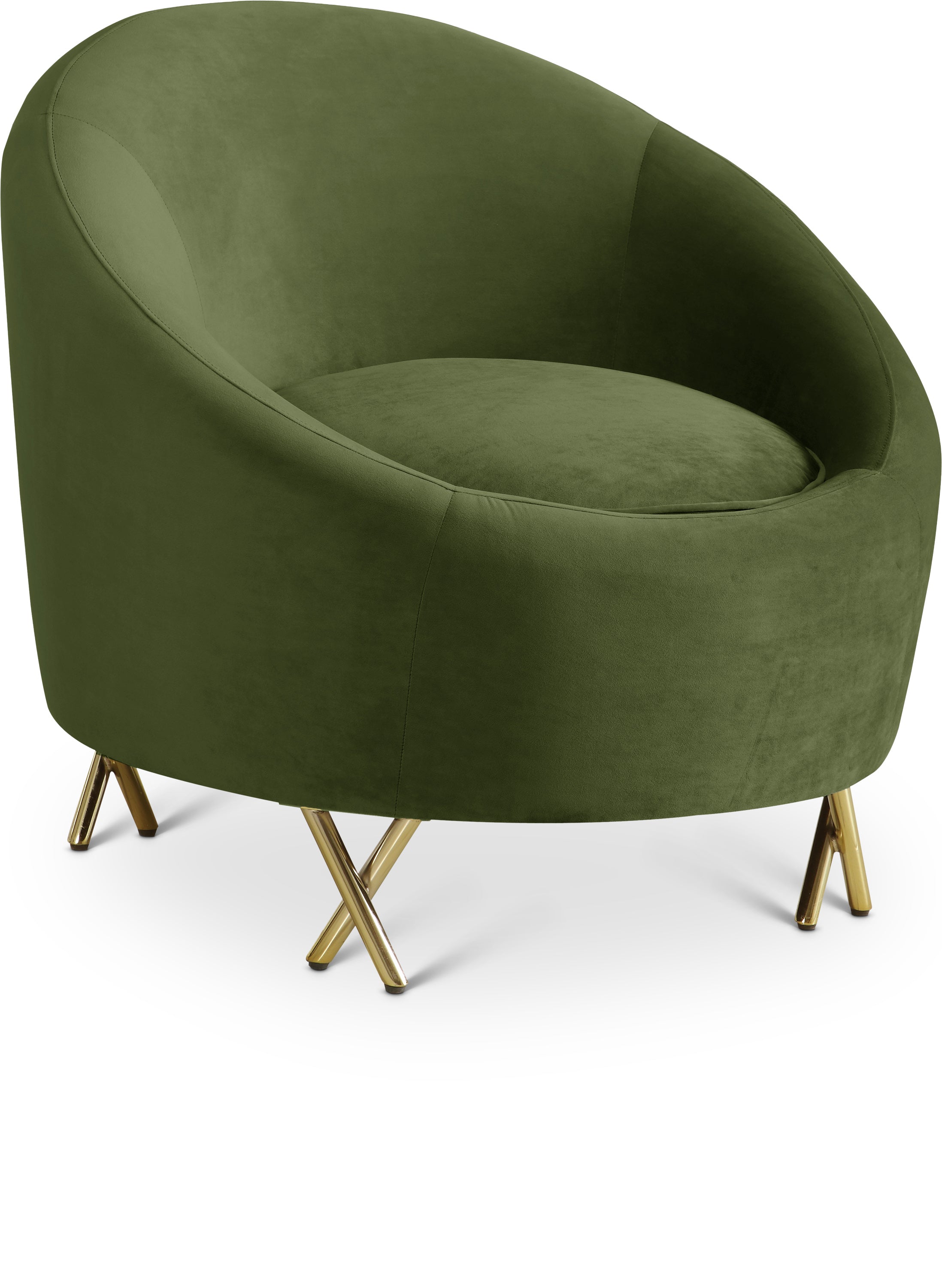 Serpentine Olive Velvet Chair