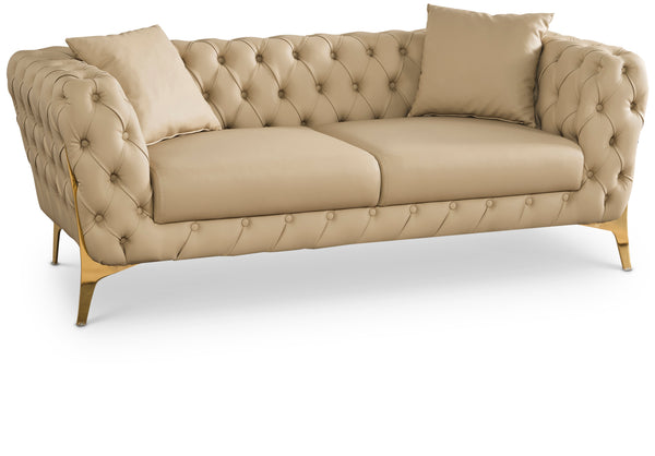 Aurora Beige Vegan Leather Loveseat