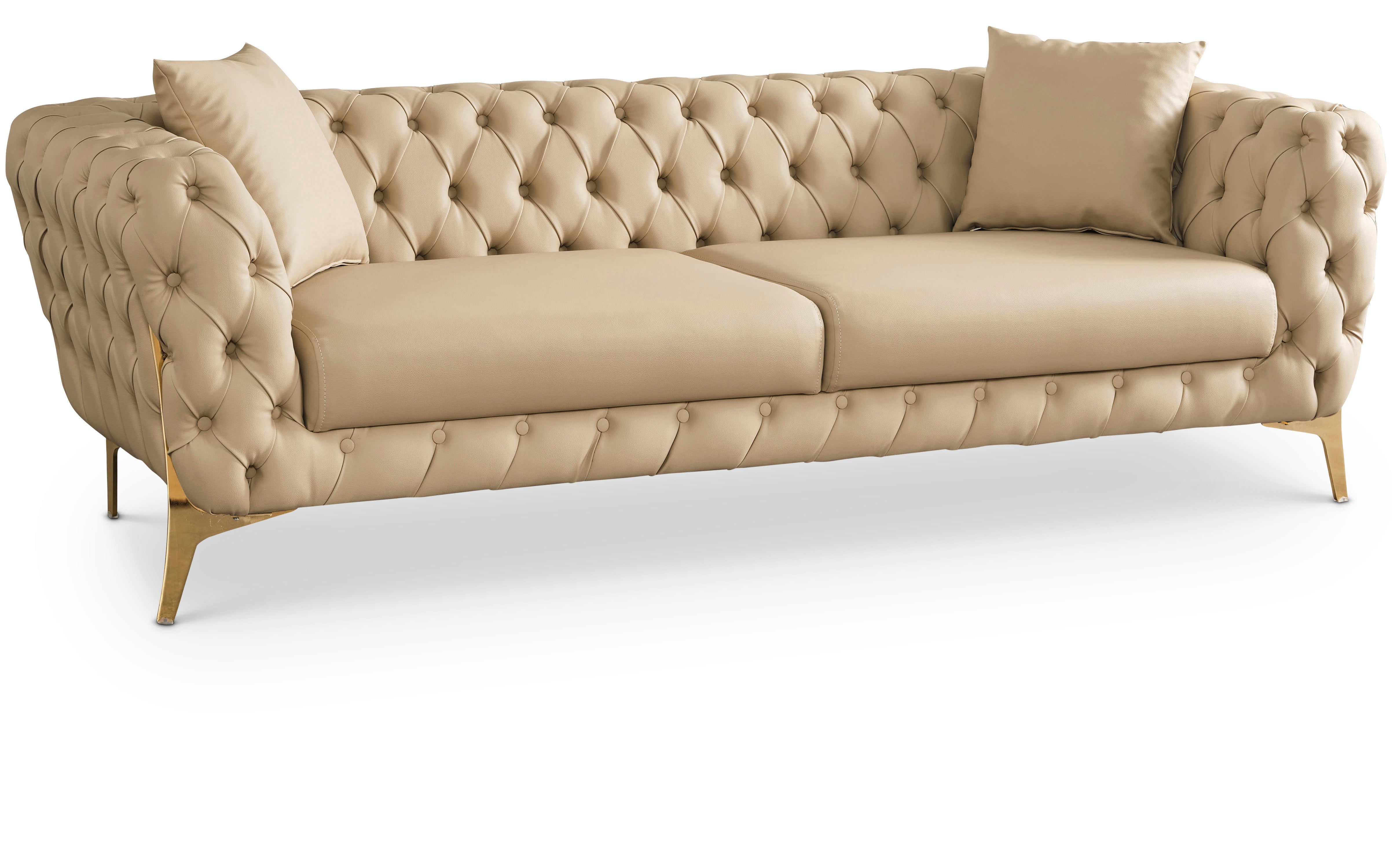 Aurora Beige Vegan Leather Sofa