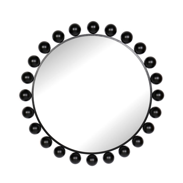 Metal, 42"h, Round Mirror, Black