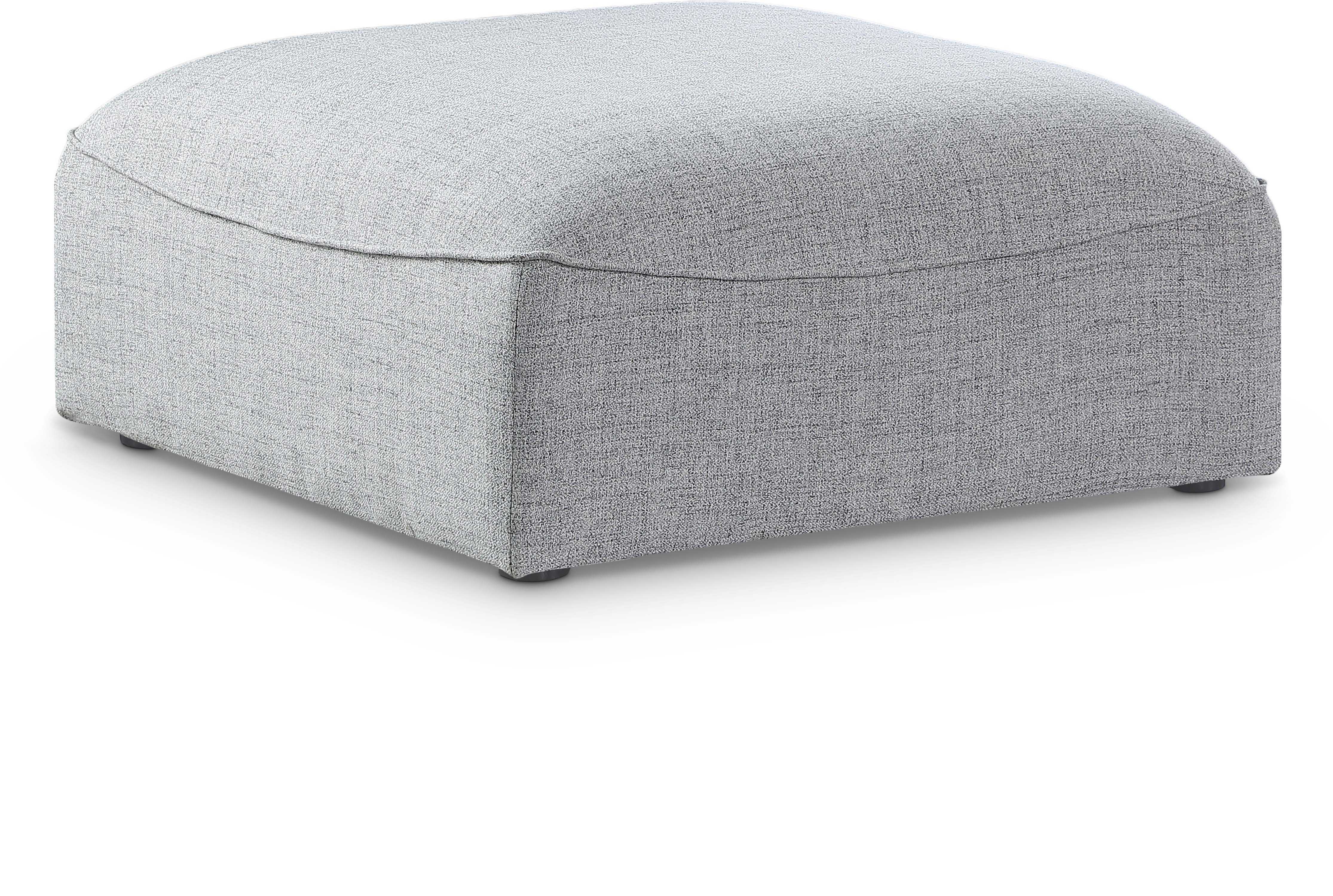 Miramar Grey Durable Linen Textured Ottoman