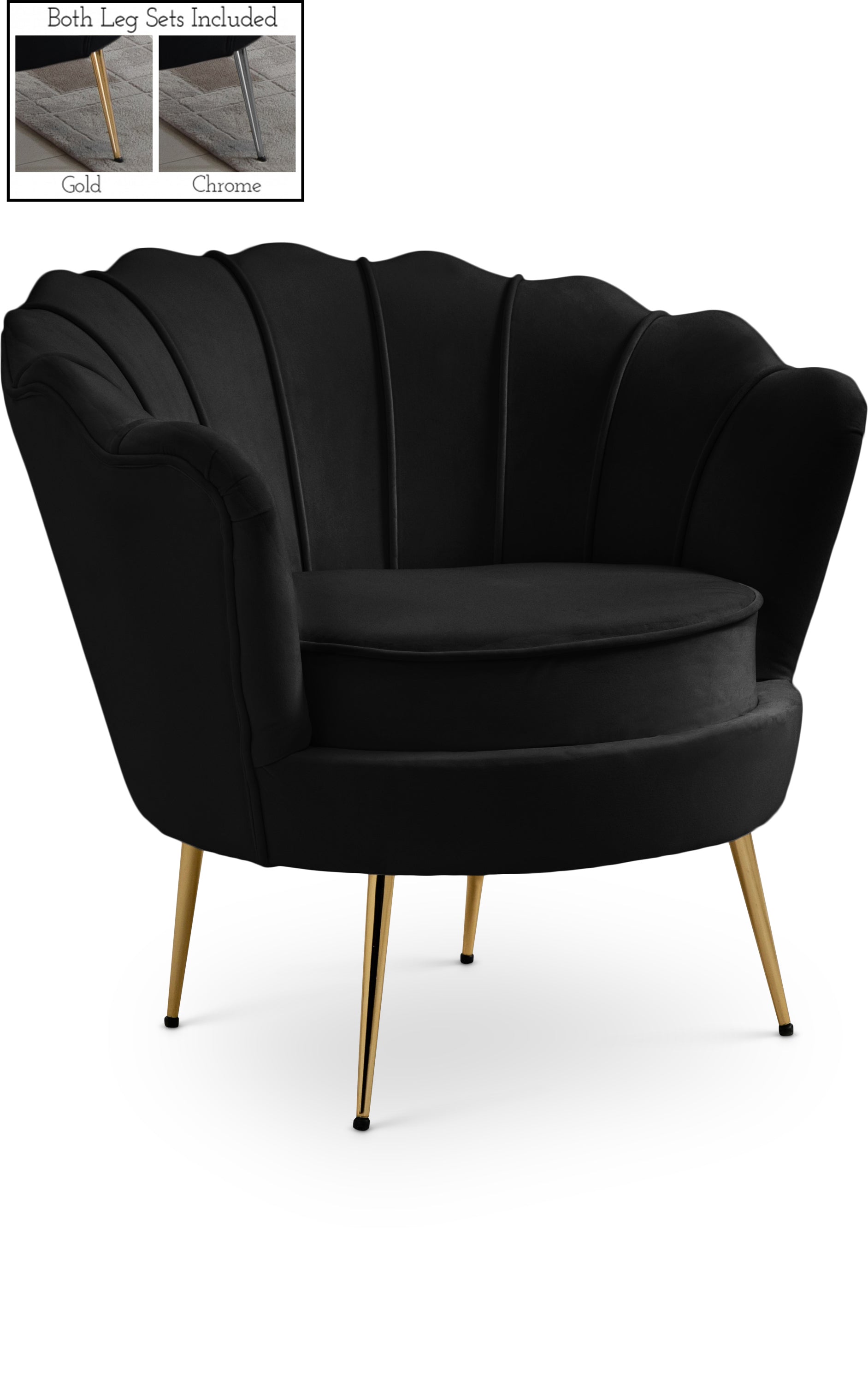 Gardenia Black Velvet Chair