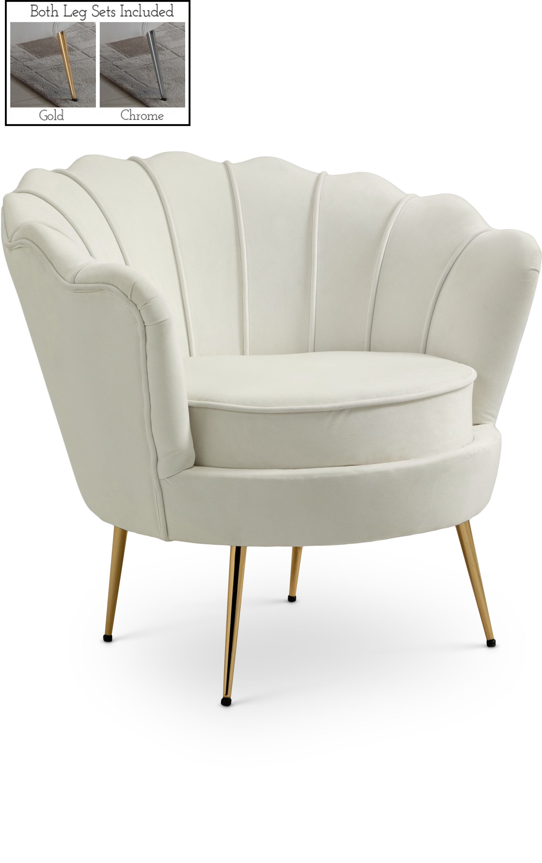 Gardenia Cream Velvet Chair