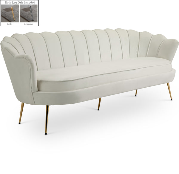 Gardenia Cream Velvet Sofa