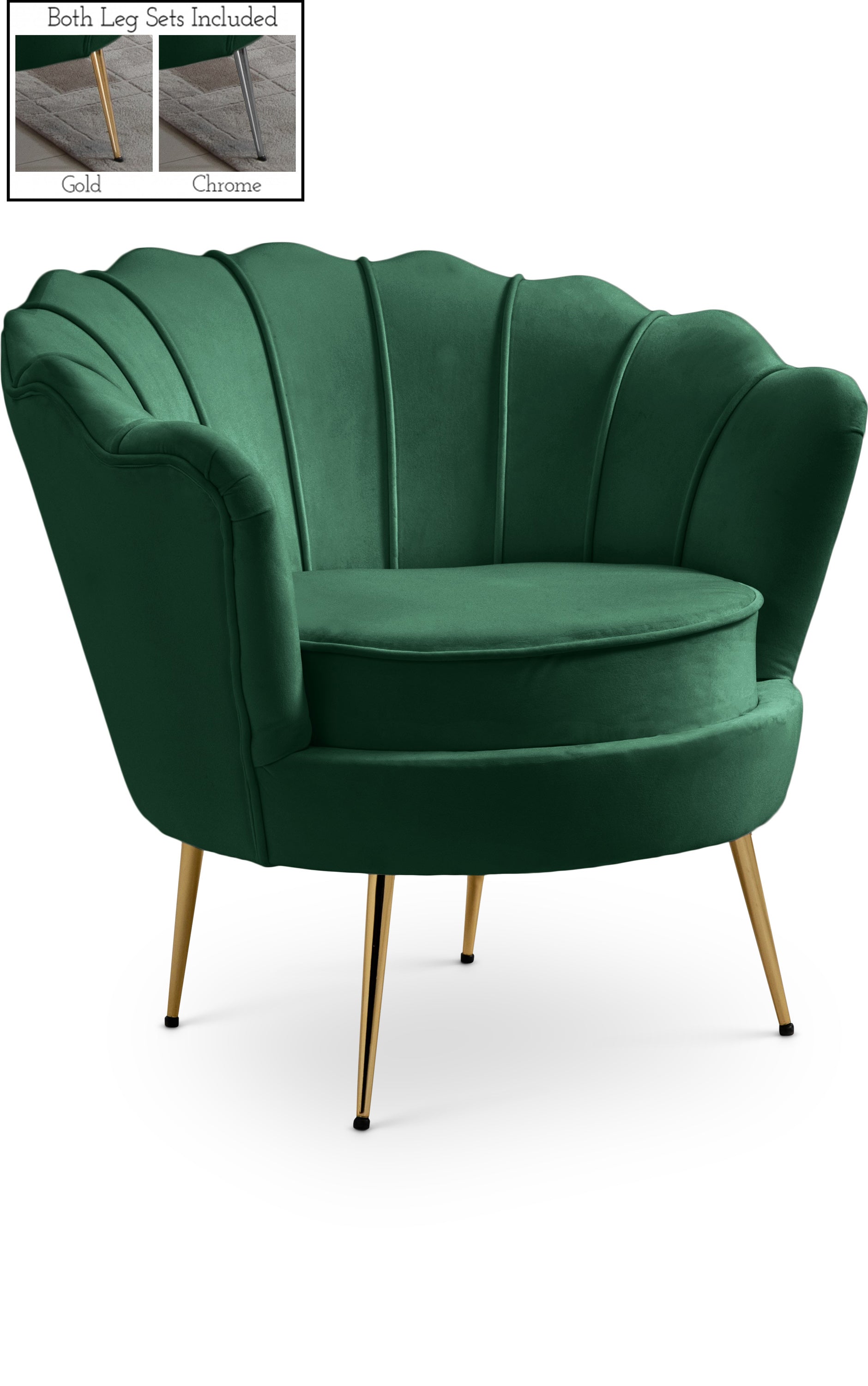 Gardenia Green Velvet Chair