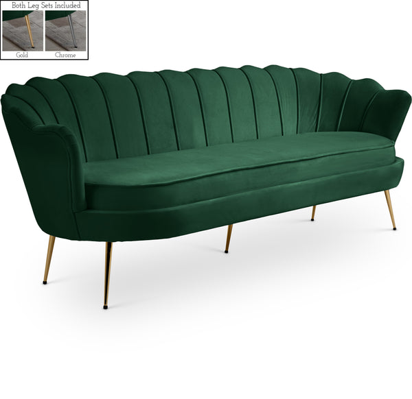 Gardenia Green Velvet Sofa