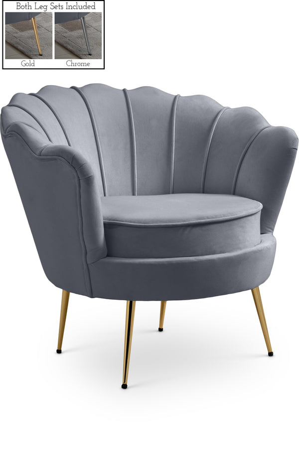 Gardenia Grey Velvet Chair