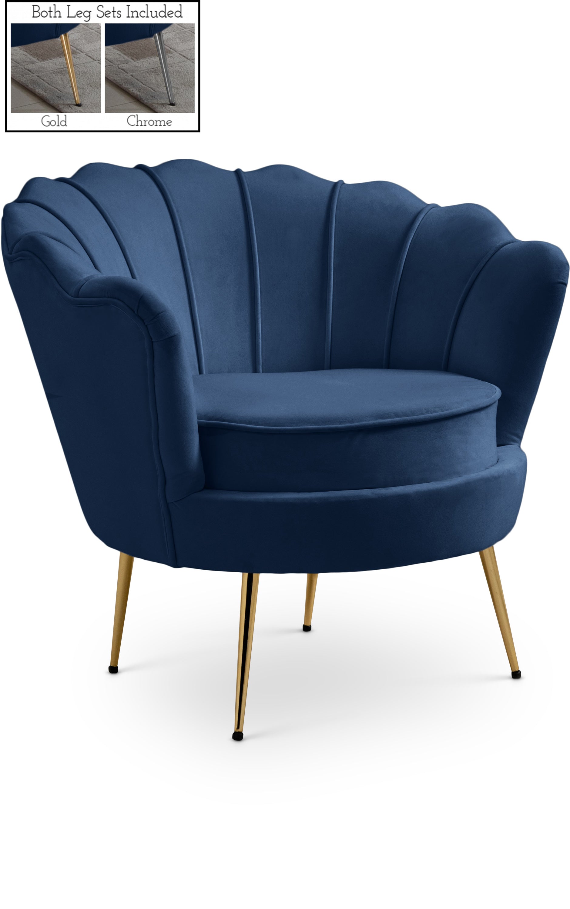 Gardenia Navy Velvet Chair