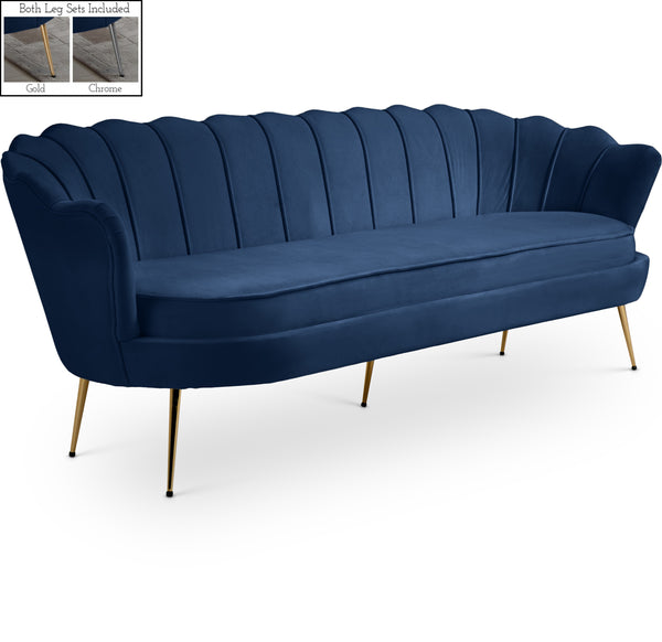 Gardenia Navy Velvet Sofa