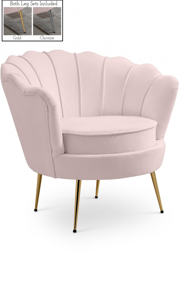 Gardenia Pink Velvet Chair