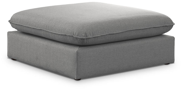 Mackenzie Grey Durable Linen Textured Ottoman