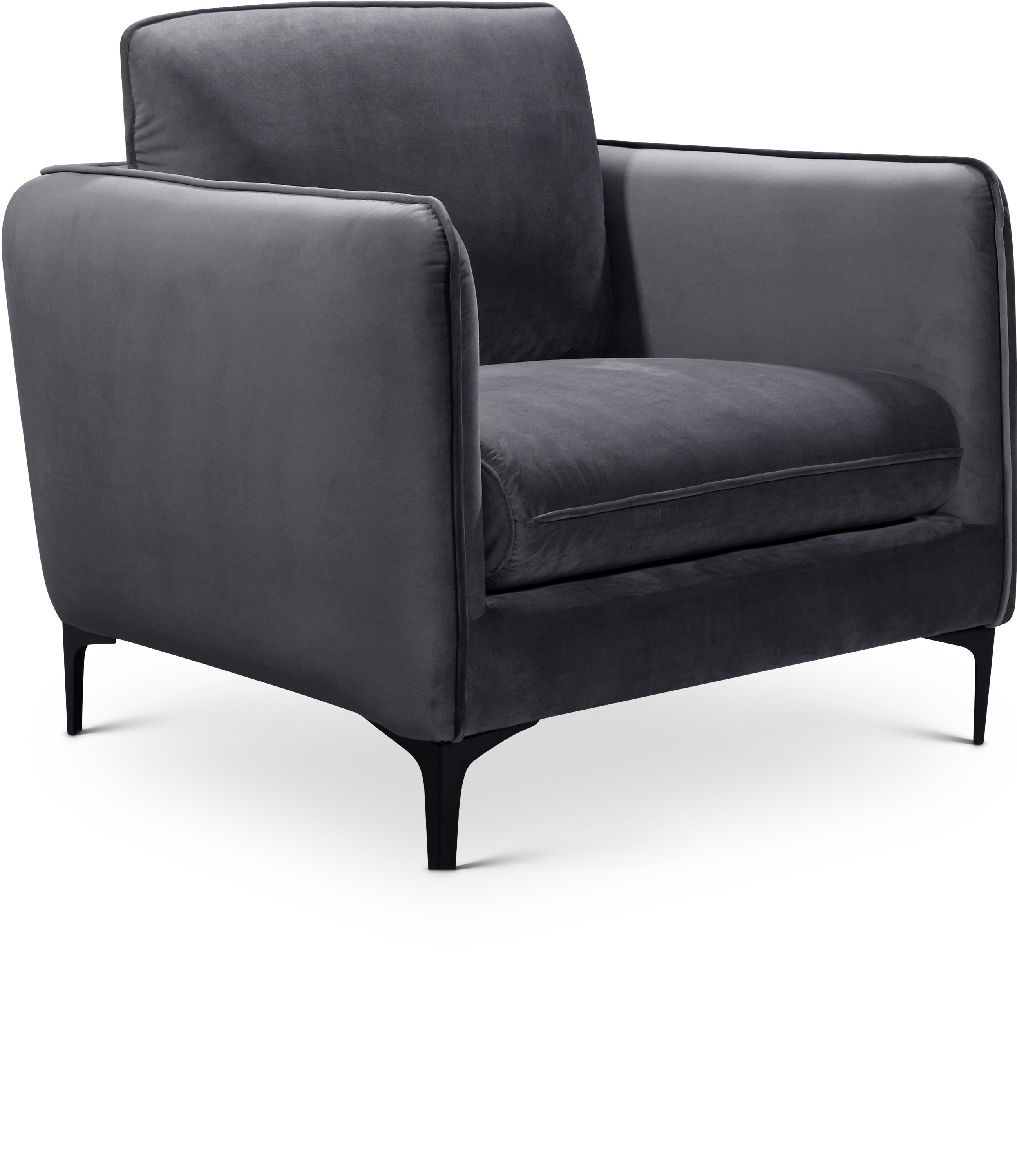 Poppy Grey Velvet Chair