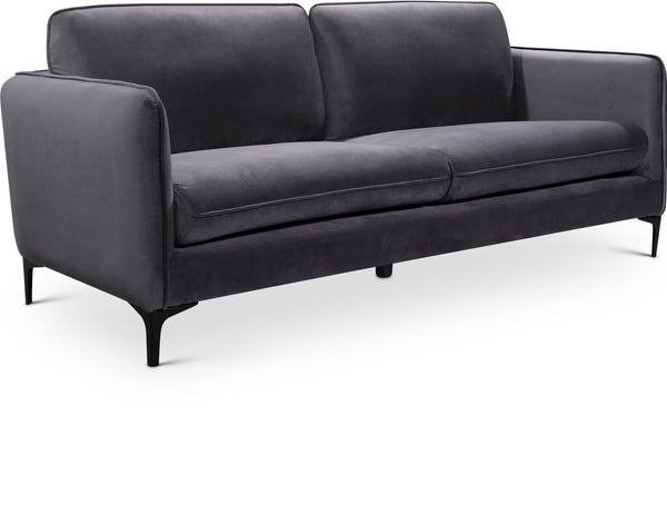 Poppy Grey Velvet Sofa