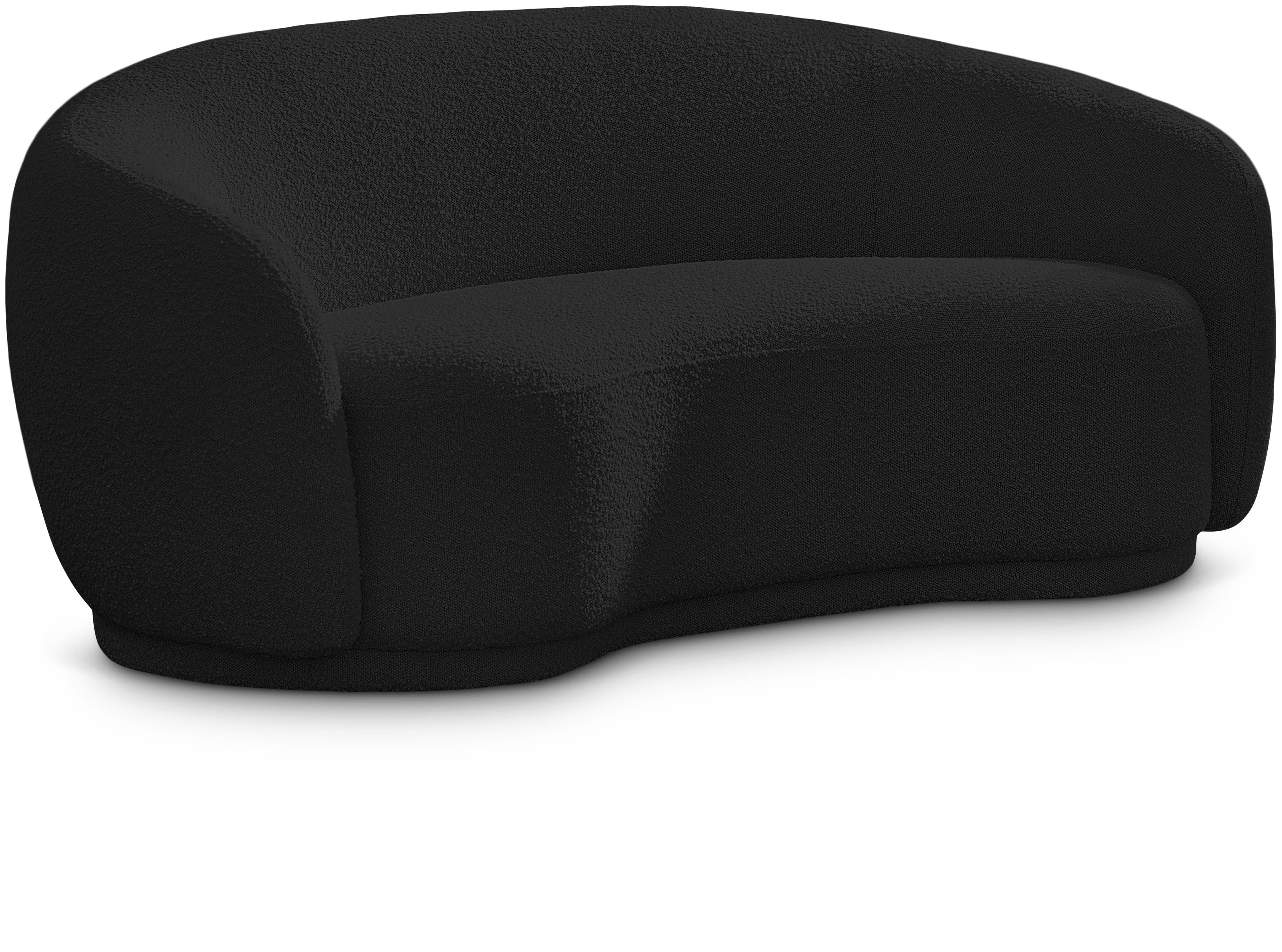 Hyde Black Boucle Fabric Loveseat