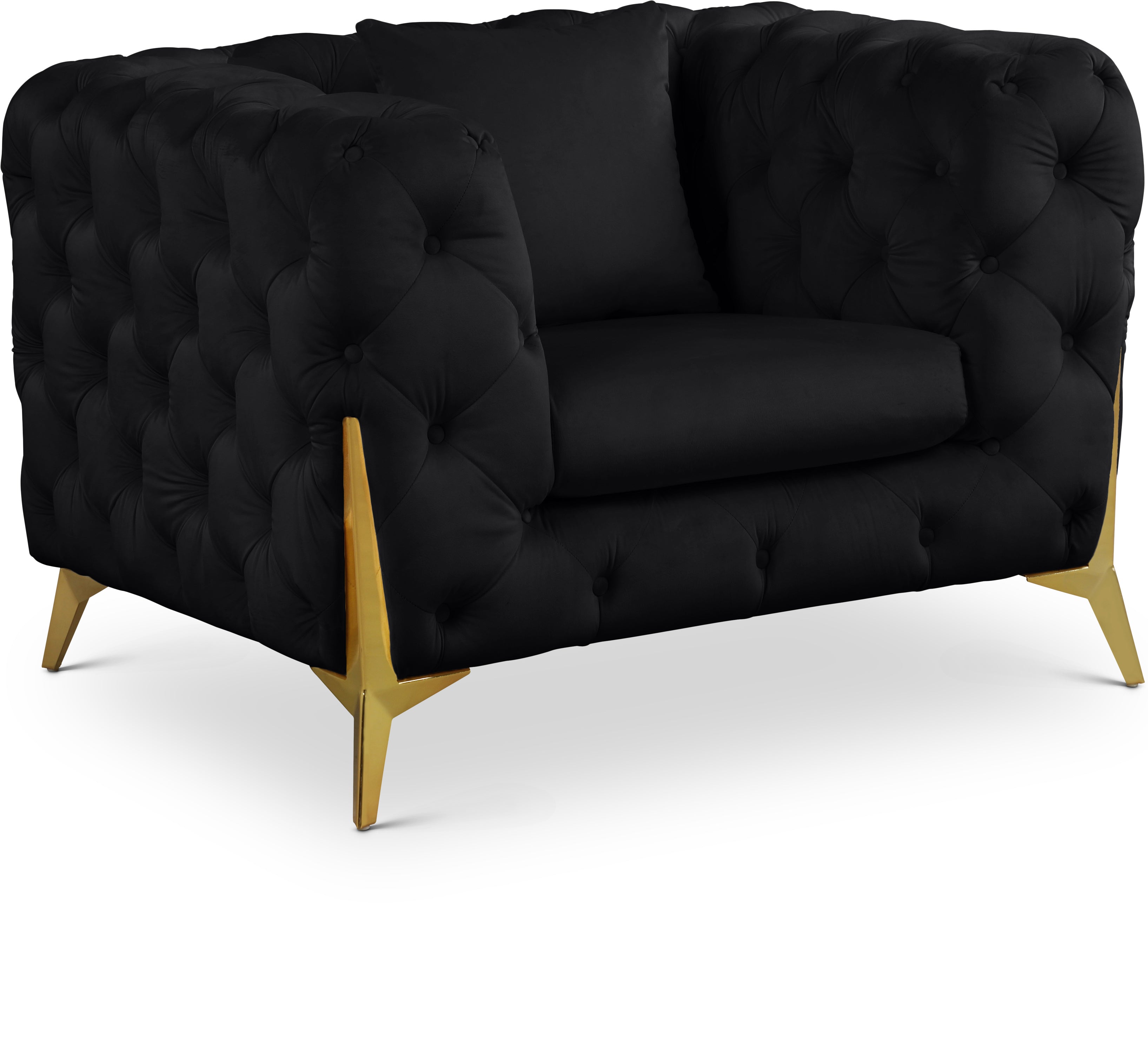 Kingdom Black Velvet Chair