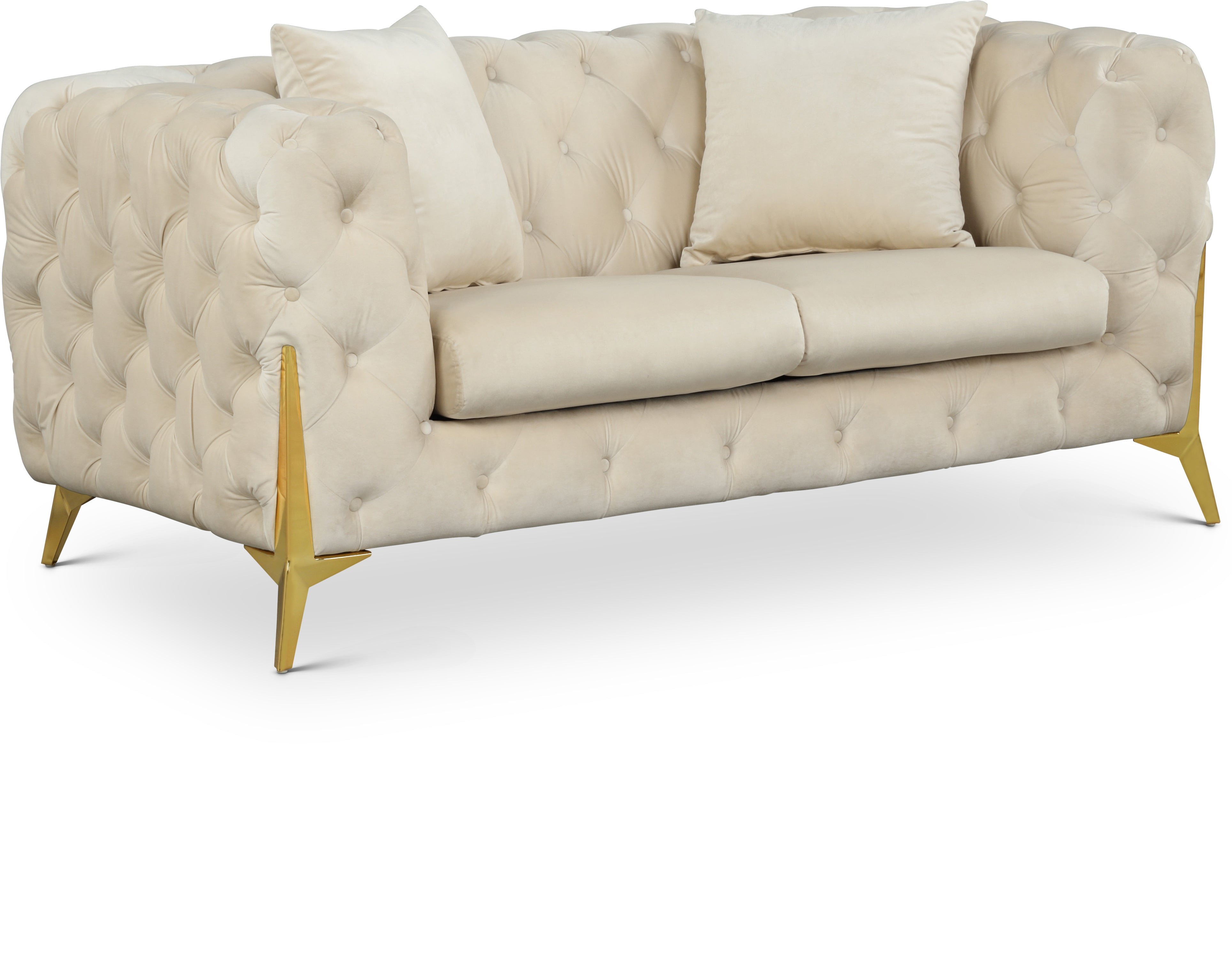 Kingdom Cream Velvet Loveseat