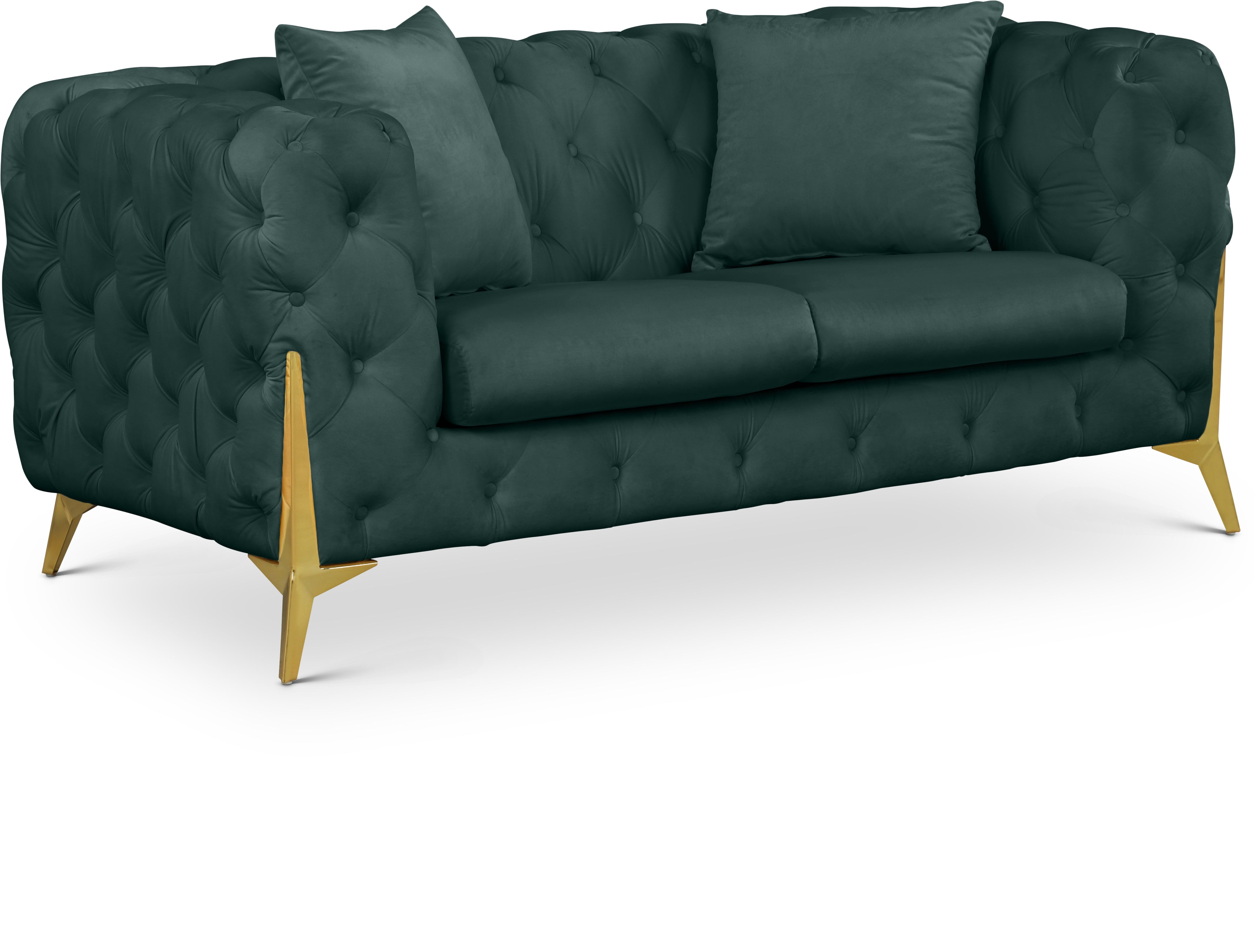 Kingdom Green Velvet Loveseat