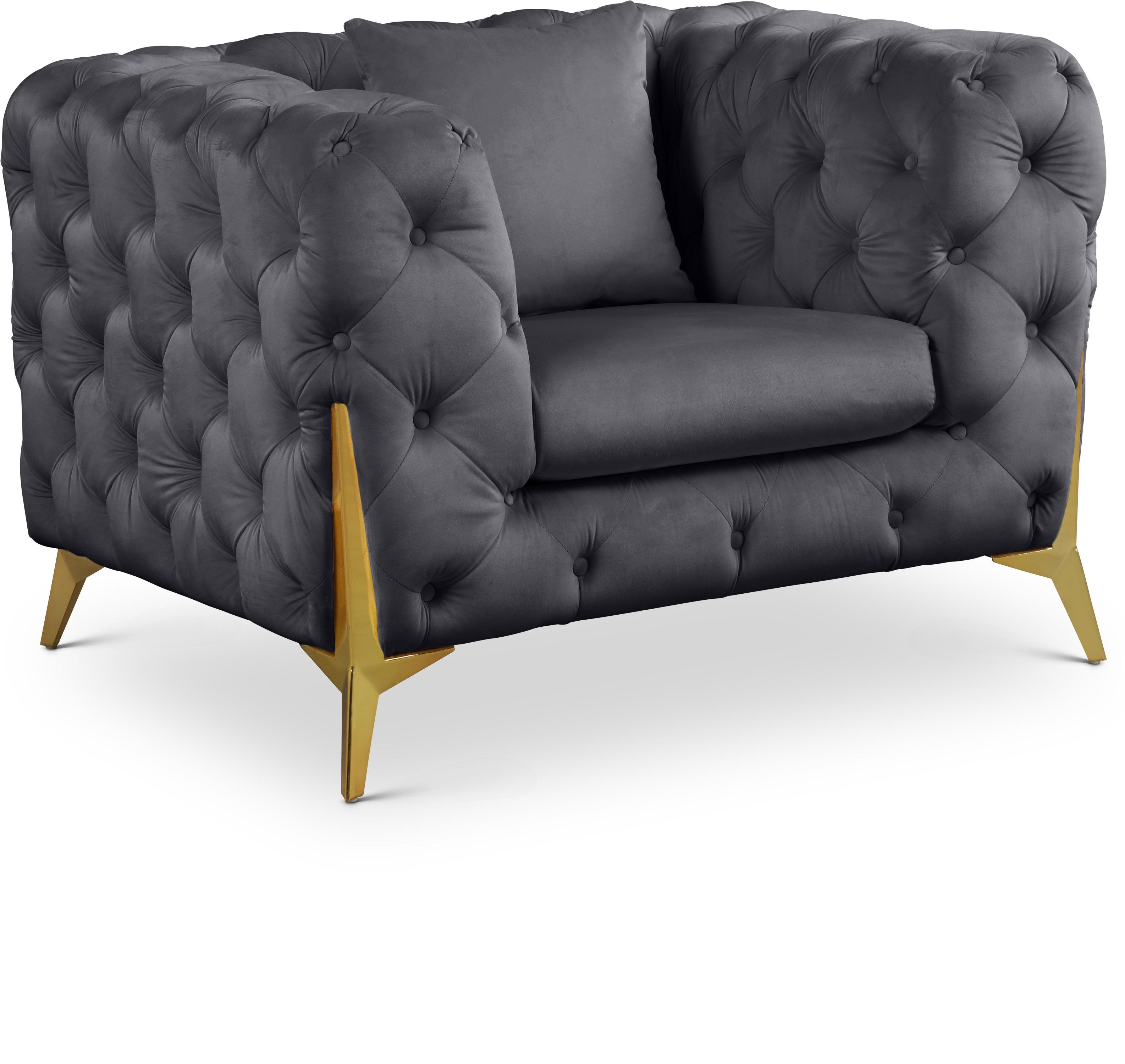 Kingdom Grey Velvet Chair