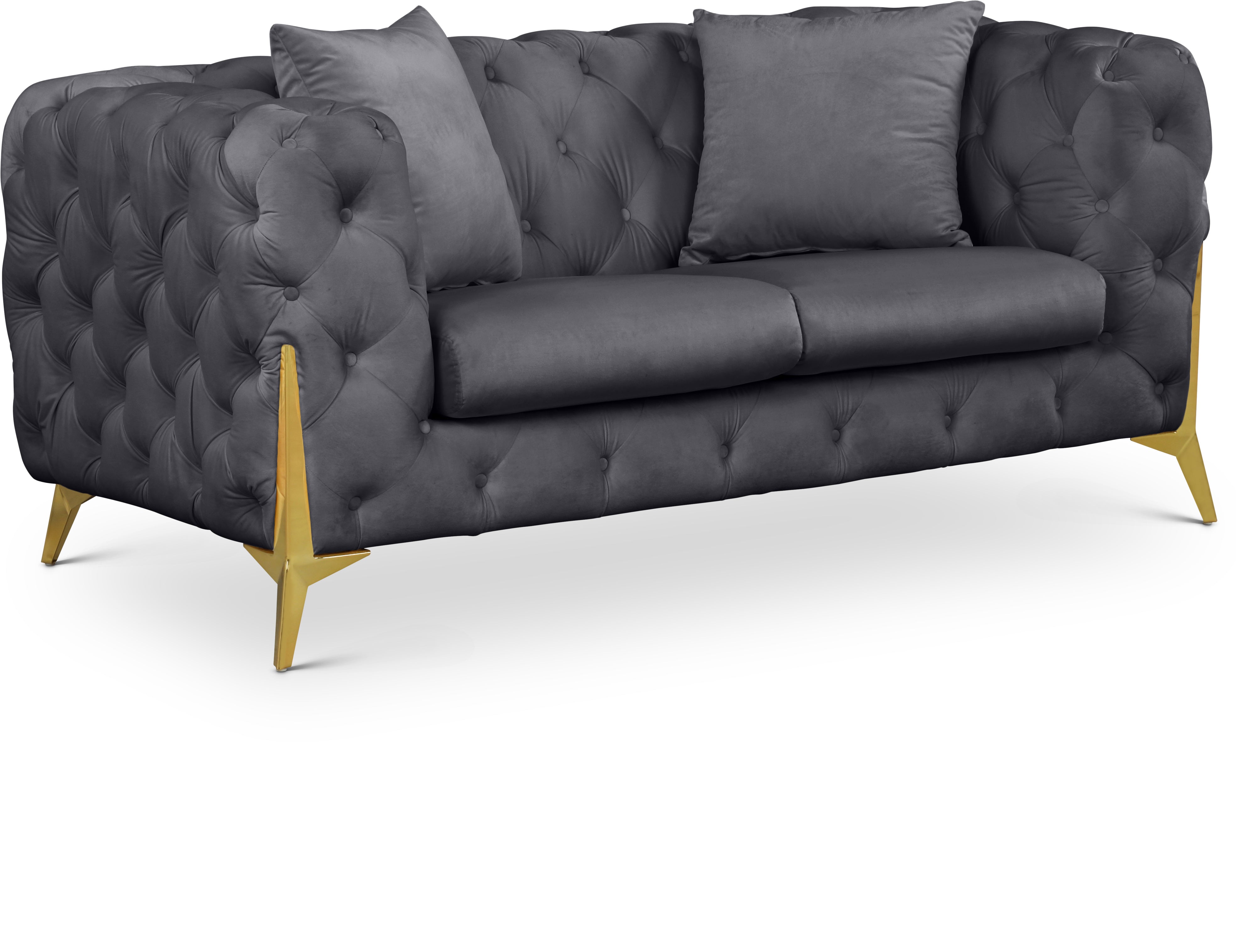 Kingdom Grey Velvet Loveseat