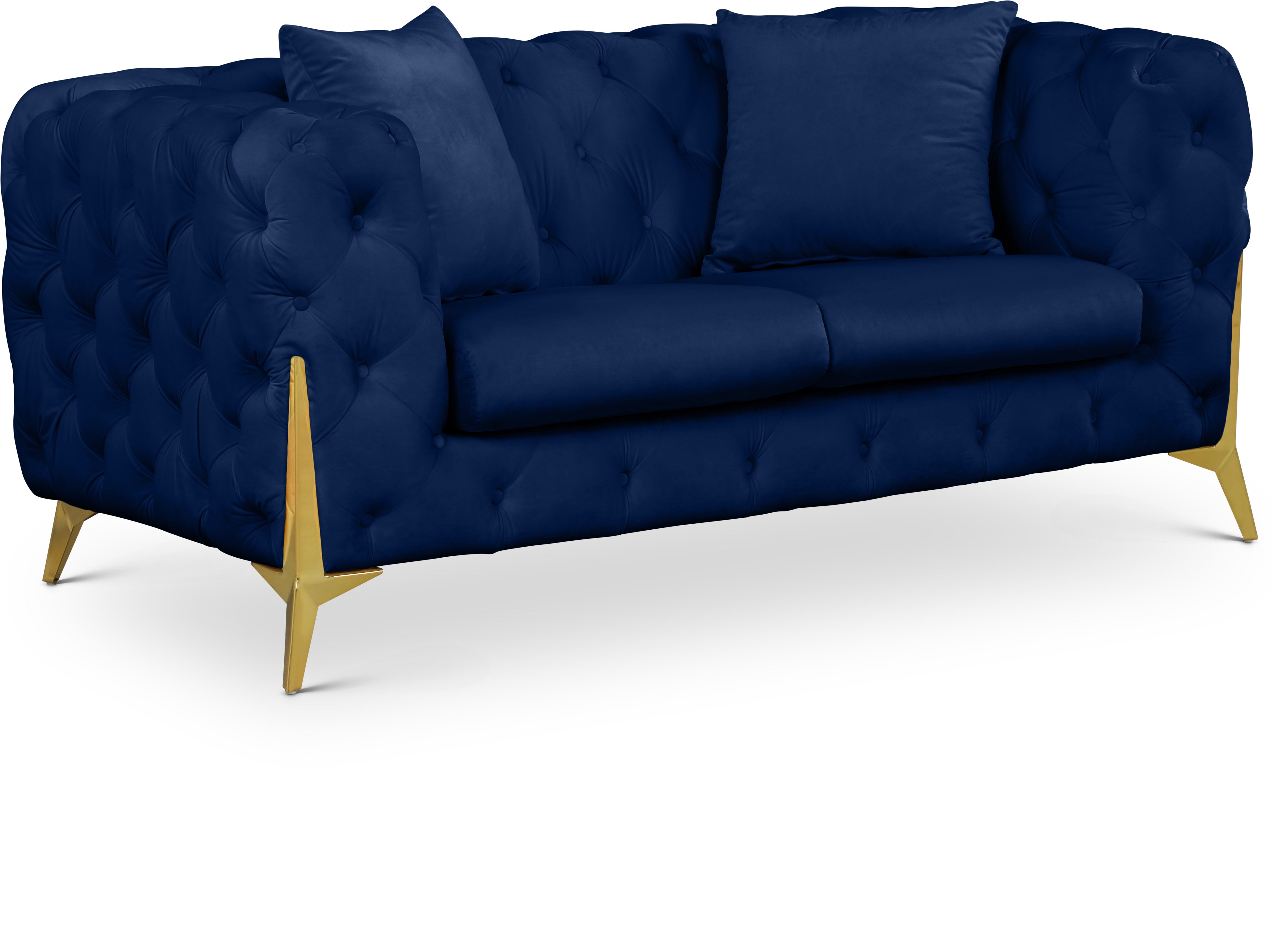 Kingdom Navy Velvet Loveseat