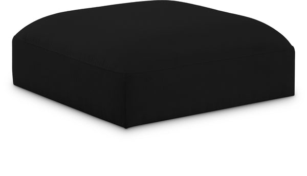 Ease Black Polyester Fabric Ottoman