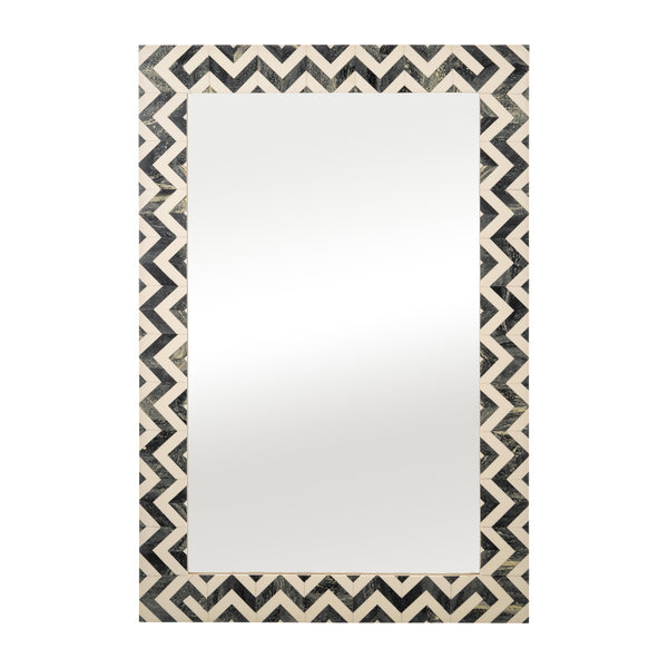 Resin 24x36 Chevron Rect Mirror Gray/wht