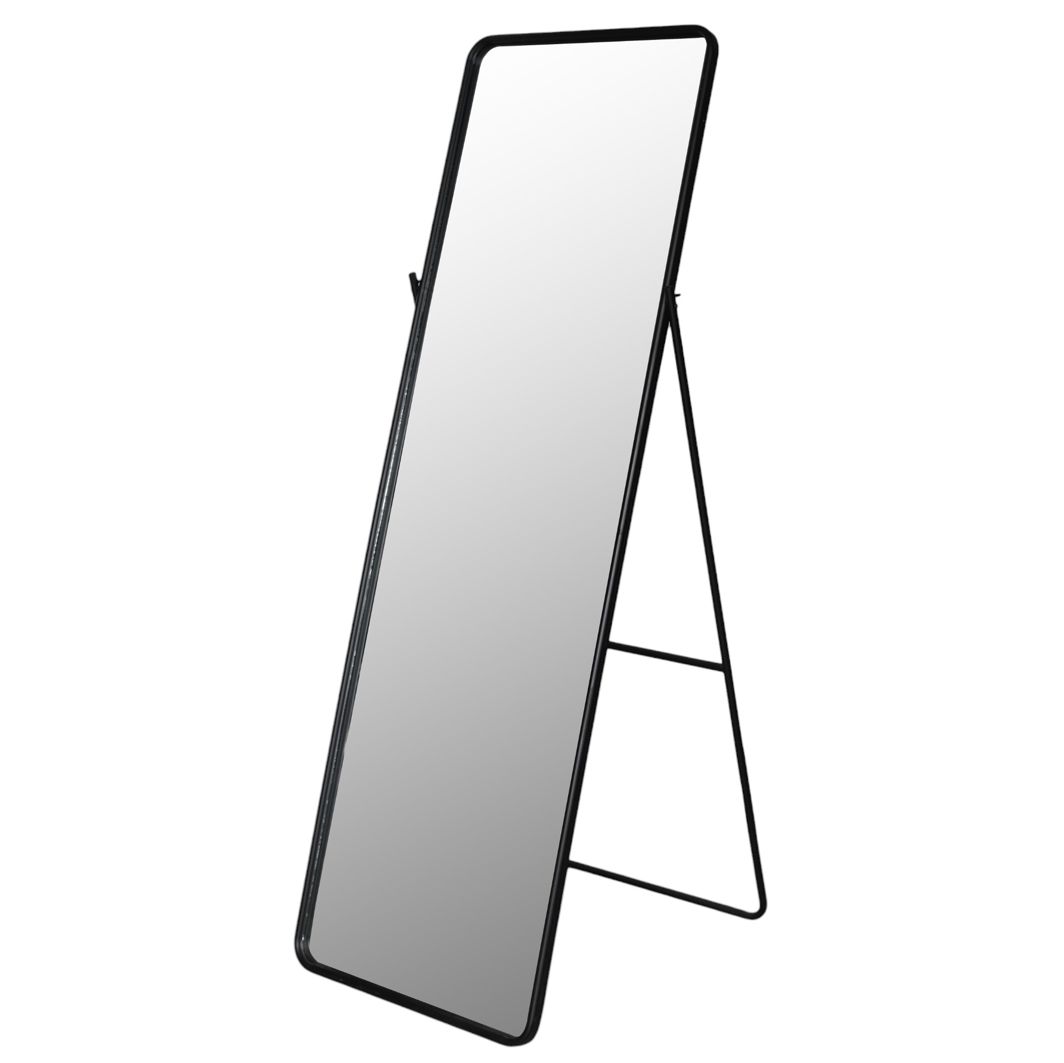 25x69 Rectangular Standing Mirror, Black