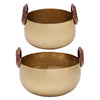 S/2 10/12" Bowl With Handles, Gold