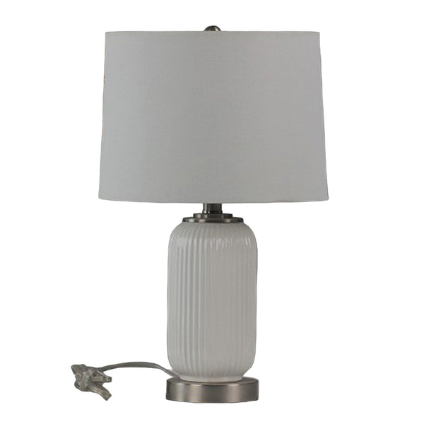 S/2 Ceramic 20" Table Lamp, White