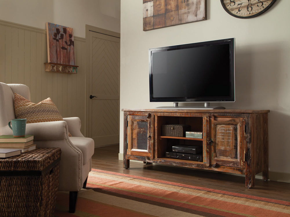 Genesis 2-door TV Console Reclaimed Wood