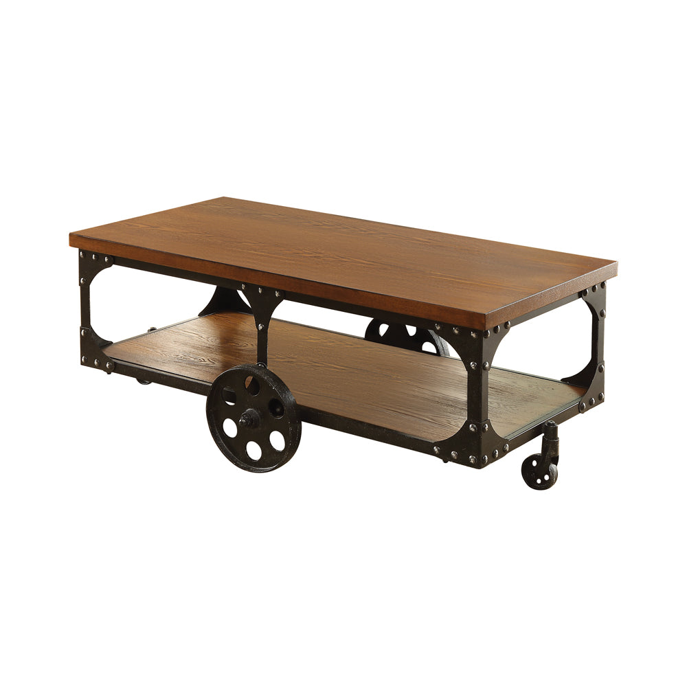 Shepherd Coffee Table with Casters Rustic Brown