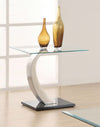 Pruitt Glass Top End Table Clear and Satin