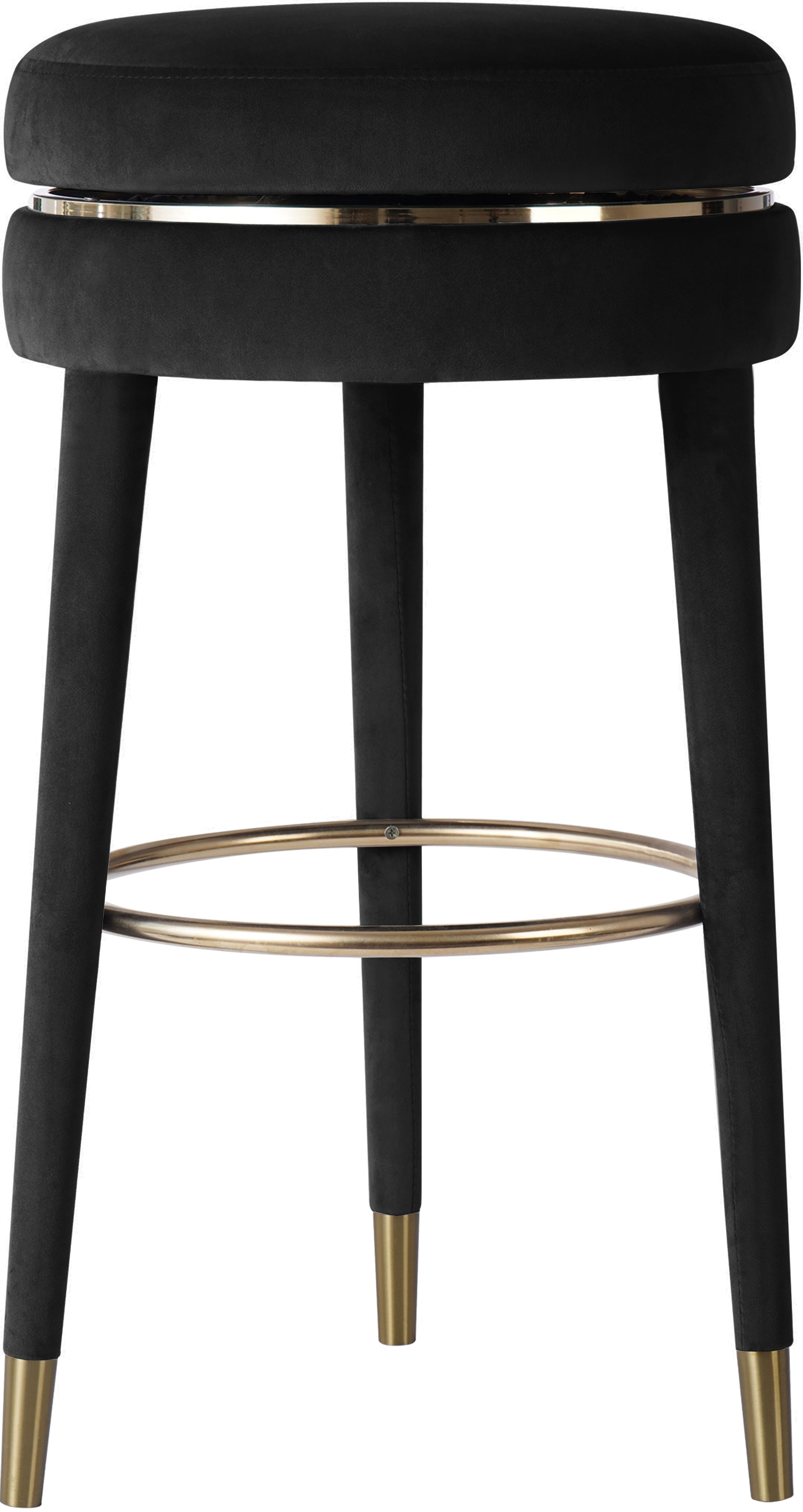 Coral Black Velvet Counter Stool