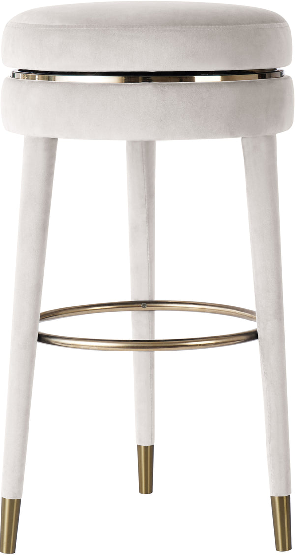 Coral Cream Velvet Counter Stool